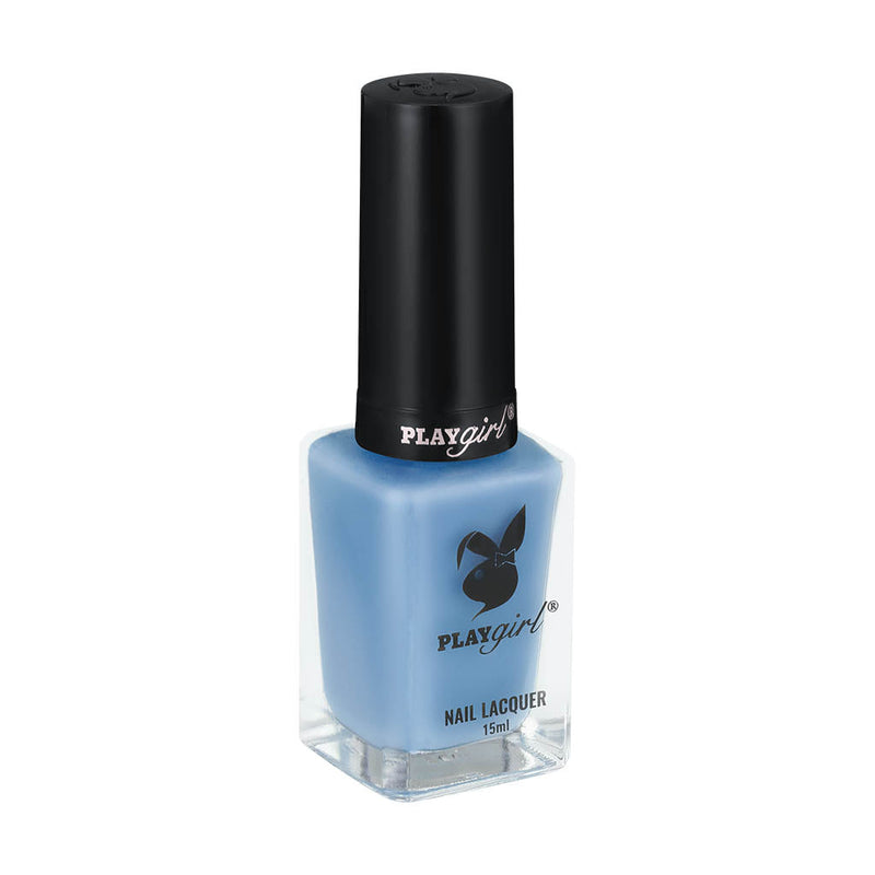 Playgirl Celeb Nail Lacquer in light blue shade with long-lasting, anti-chip formula.