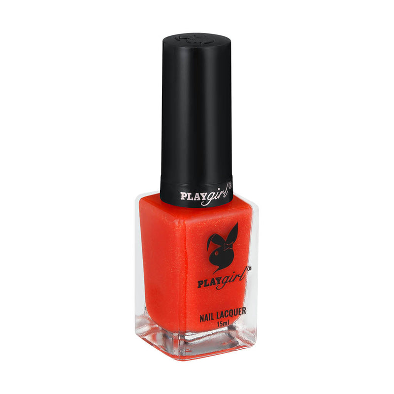 Playgirl Celeb Nail Lacquer in vibrant red shade, high-quality long-lasting formula, 15ml bottle.