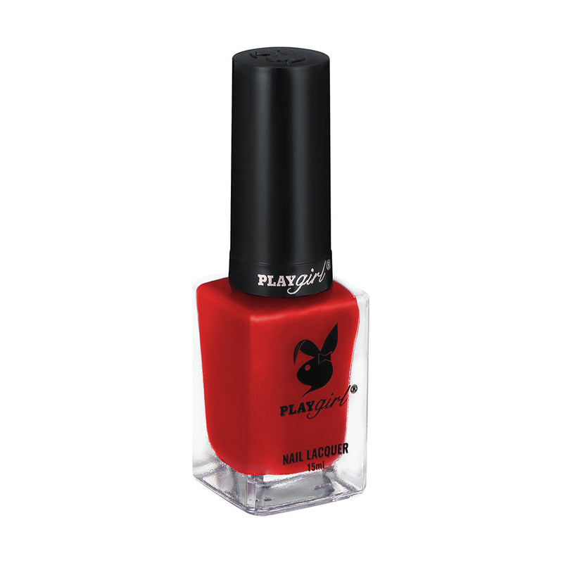 Playgirl Celeb Nail Lacquer in vibrant red, long-lasting and chip-resistant.