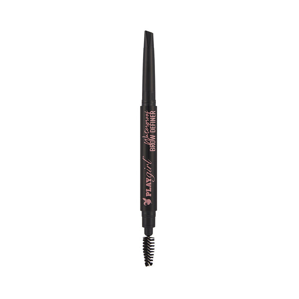 Waterproof Brow Definer with retractable angular tip and spoolie for precise, natural-looking brows.