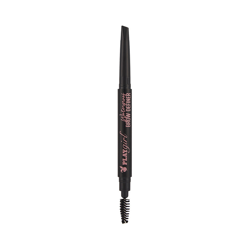 Waterproof Brow Definer with retractable angular tip and spoolie for precise, natural-looking brows.