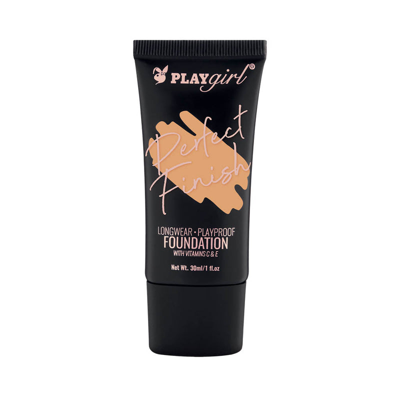 Perfect Finish Foundation tube with water-resistant, long-lasting formula enriched with Vitamin C and E.