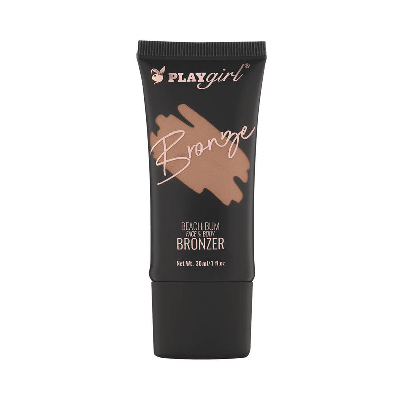 Beach Bum Liquid Bronzer in black tube with bronze accents.