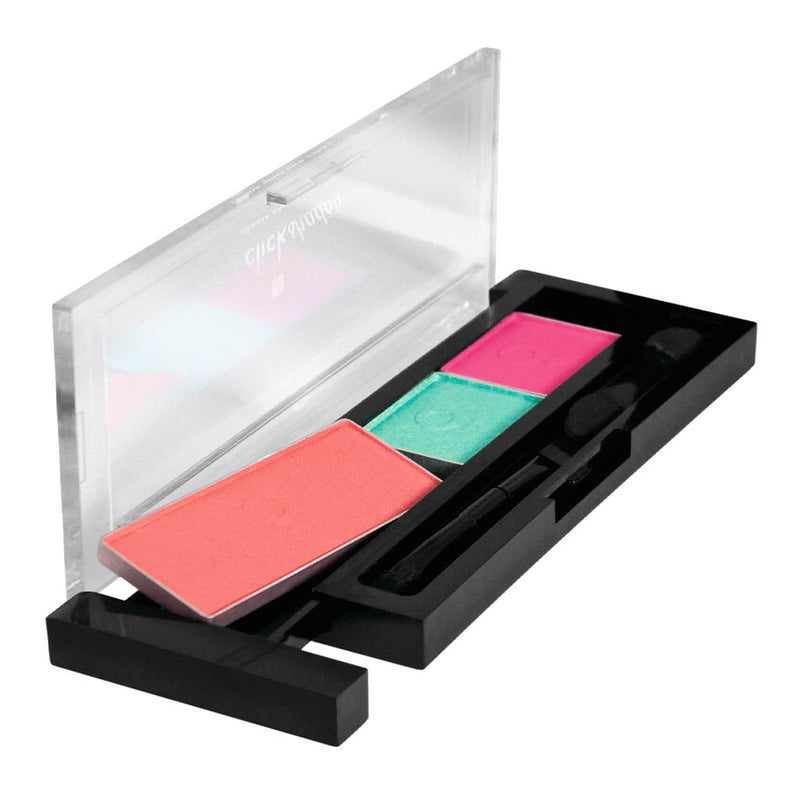 Single slide shadow & blusher body, customizable palette for 1 blusher or 2 shadows.