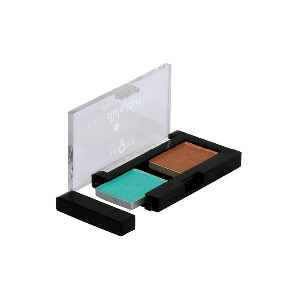 Compact customizable palette for Single Slide Shadow & Blusher Body, holds one blusher or two eyeshadows.