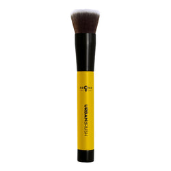 Magnetic flat foundation brush with soft synthetic bristles for blending and contouring.