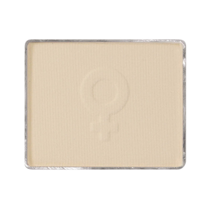 Rectangle single slide eyeshadow with light beige shade and smooth texture.