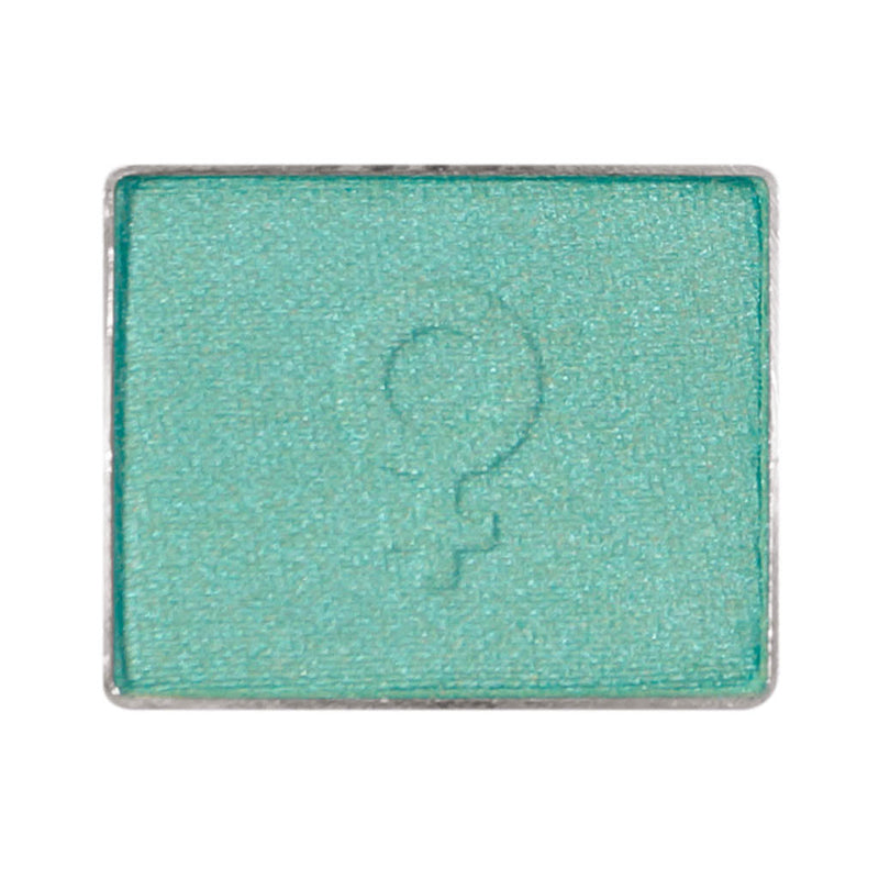 Vibrant green Single Slide Eyeshadow with iridescent finish.