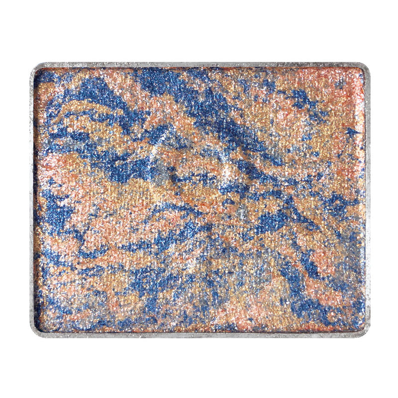 Colorful marbled Single Slide Baked Shadow with shimmering pigments.