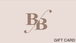 BB logo on a beige gift card.